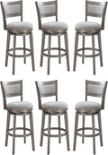 PrimeZone Swivel Bar Stools Set of 6 30 in High Back - Comfortable
