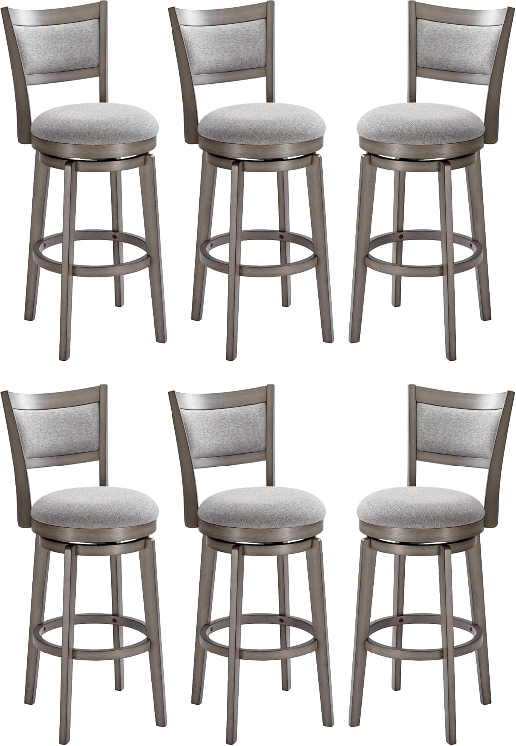 PrimeZone Swivel Bar Stools Set of 6 for Kitchen Island Use