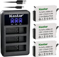 Kastar 3 Pack Battery and LCD Triple USB Charger - Fast, Portable