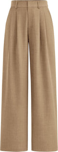 Women's High Waisted Linen-Like Twill Work Pants - Straight Leg