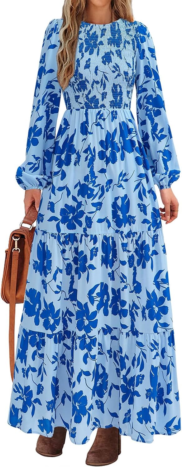 PRETTYGARDEN Women's Floral Maxi Dress for Casual Elegance
