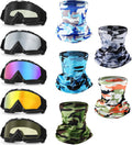 Jecery 10 Pcs Motorcycle Goggles and Face Masks for Protection