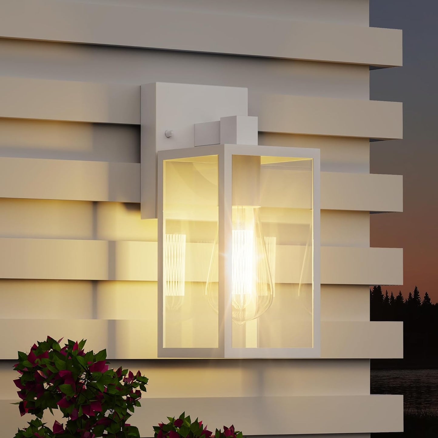 White Outdoor Lights for House - Waterproof Wall Sconce Lanterns