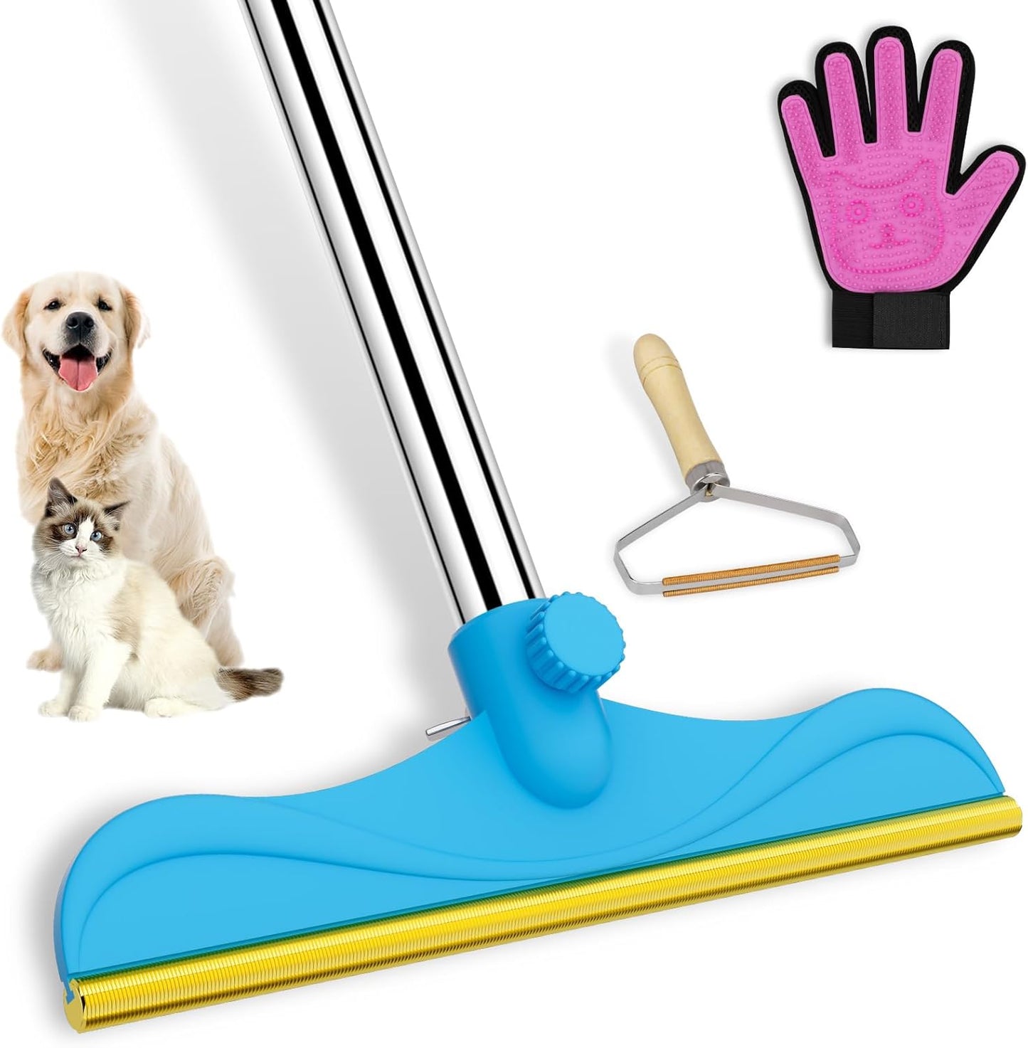 3 in 1 Carpet Rake Kit for Effective Pet Hair Removal Tool