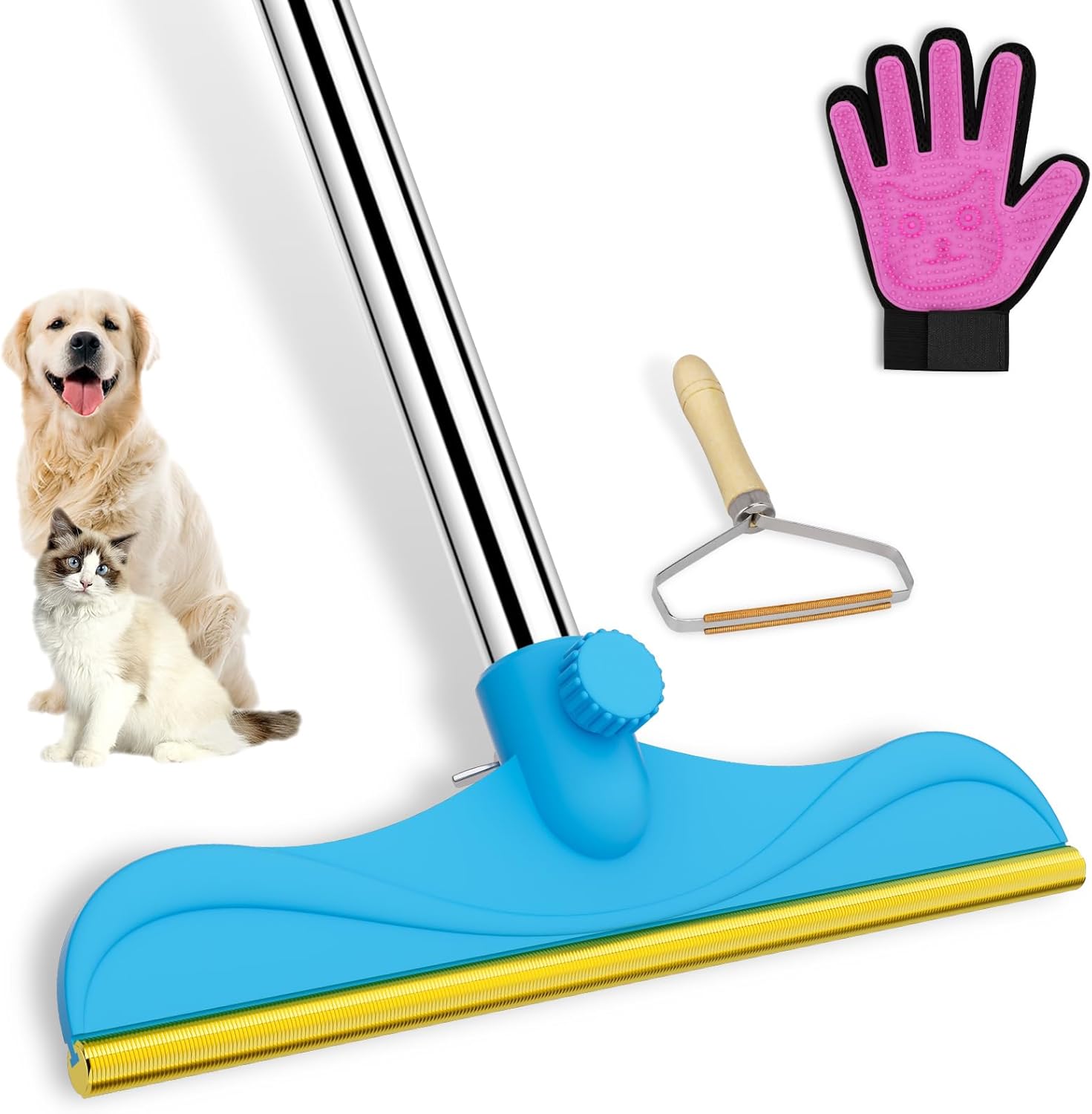 3 in 1 Carpet Rake Kit for Effective Pet Hair Removal Tool