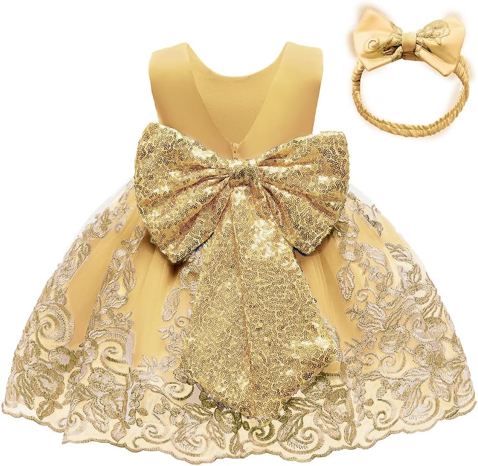 CMMCHAAH Baby Girls Pageant Lace Embroidery Dresses for Toddlers
