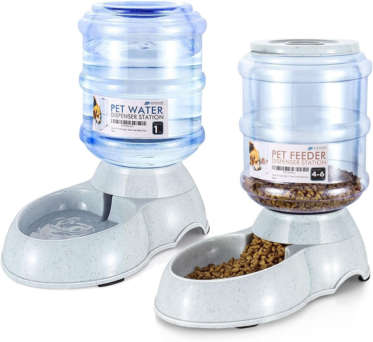 Flexzion Automatic Pet Feeder & Waterer Set for Happy Pets