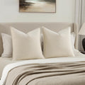 Decorative Euro Sham Pillow Covers 26x26 - Large Boho Linen Sham