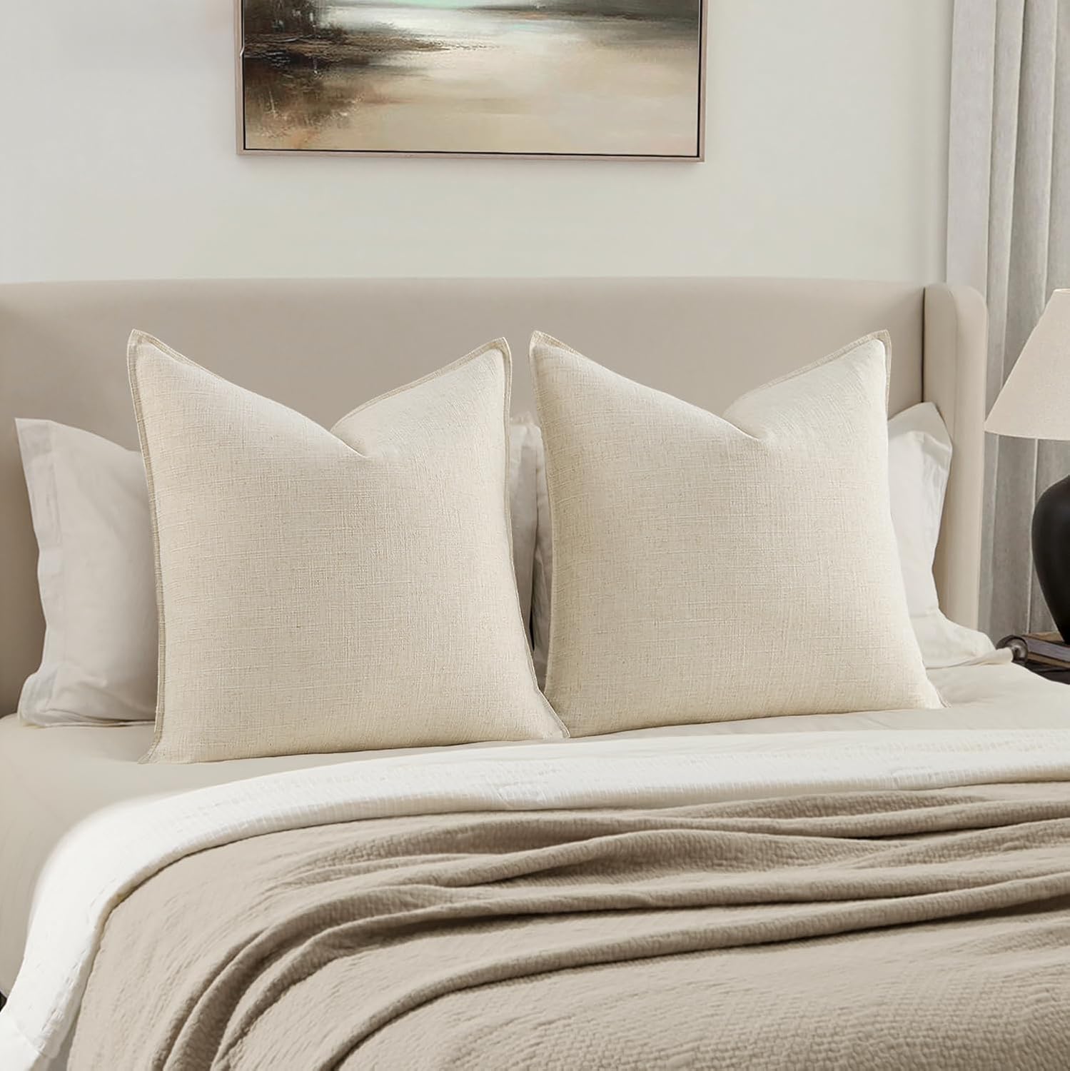 MIULEE Decorative Euro Sham Pillow Covers for Boho Farmhouse Style