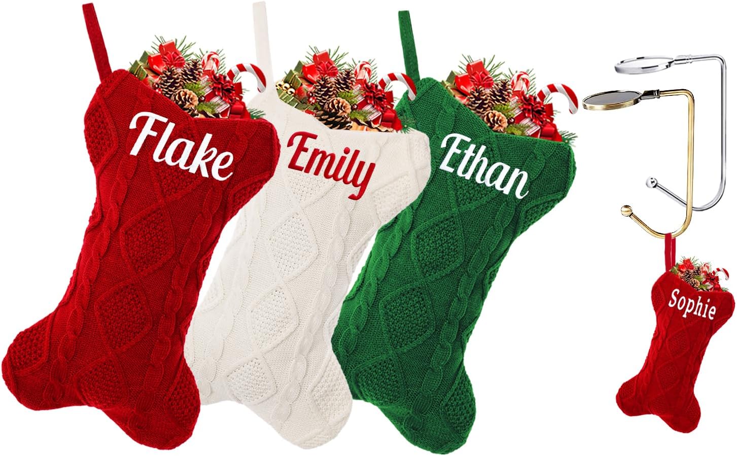Personalized Christmas Stocking for Dogs - Cute Bone Design