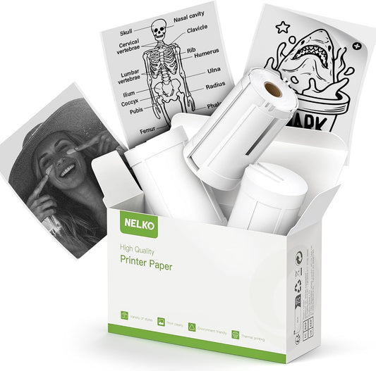 Nelko 54mmx3.5m Mini Sticker Printer Paper - Perfect for Journaling!