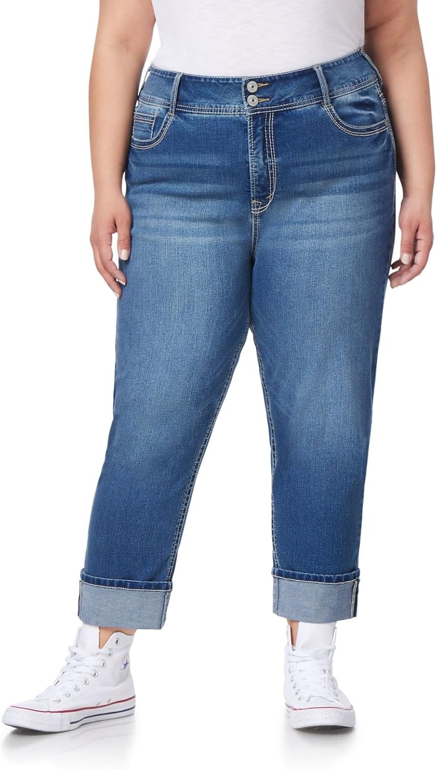 WallFlower Women's Luscious Curvy 23.5ft' Crop Mid-Rise Jeans
