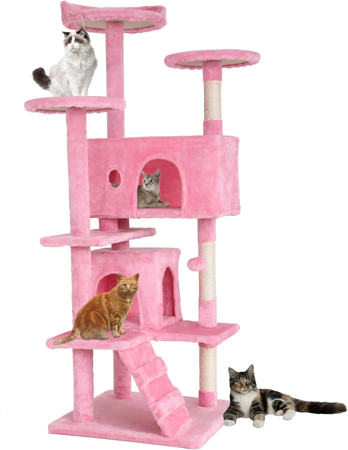 54 Cat Tree Tower with Multi-Level Activity Center for Cats