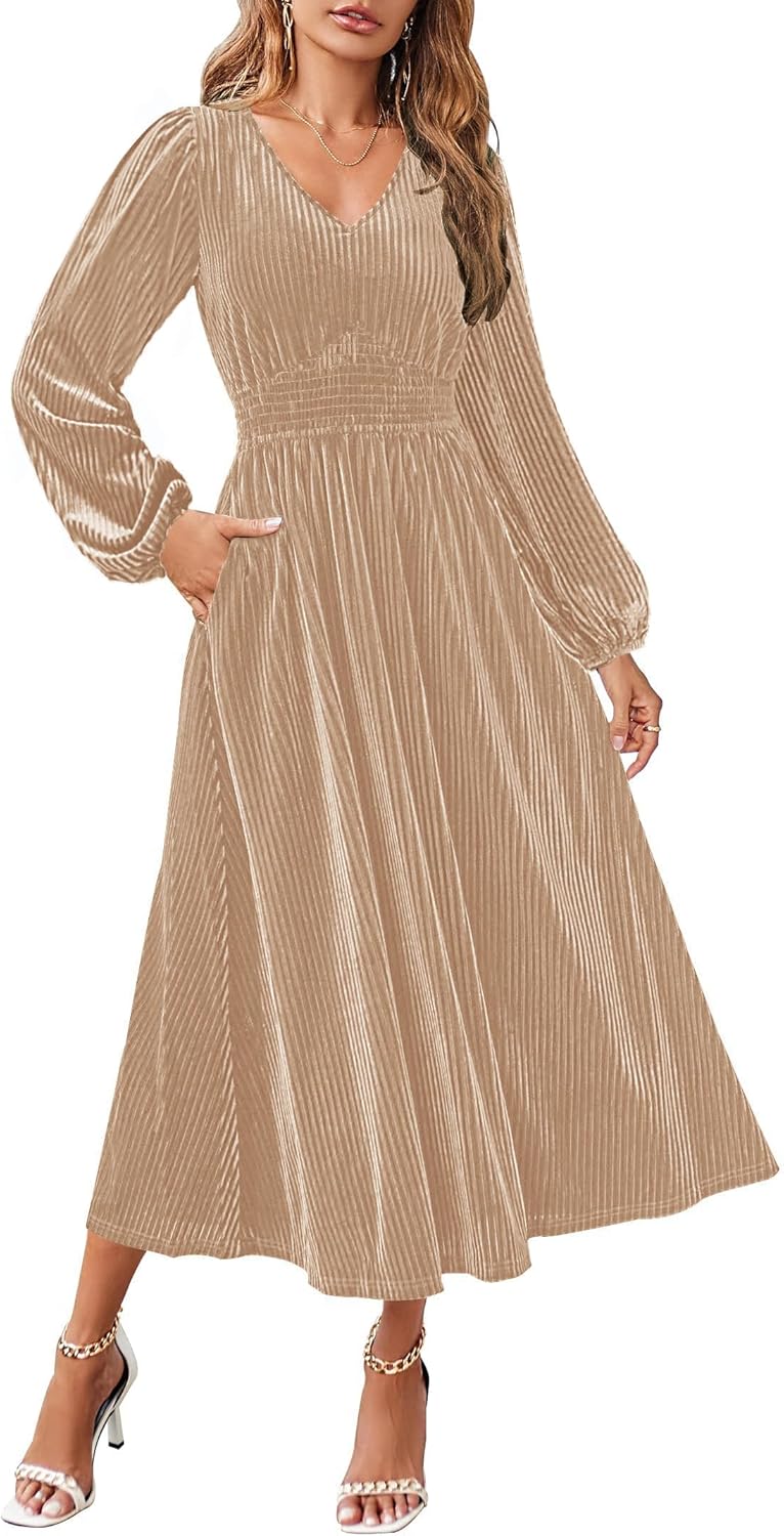 Elegant Velvet Midi Dress for Women - Perfect for Any Occasion