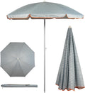 5.5 ft Wave Break Gray Beach Umbrella - Portable UV Shade