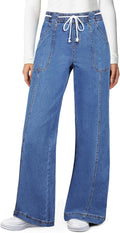 Astylish Wide Leg High Waisted Jeans - Straight Fit
