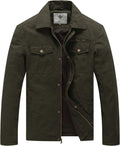 Men's Canvas Cotton Military Lapel Jacket - All-Season Comfort
