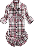 Match Womens Button Down Flannel Plaid Shirt - Cozy Midweight Shacket