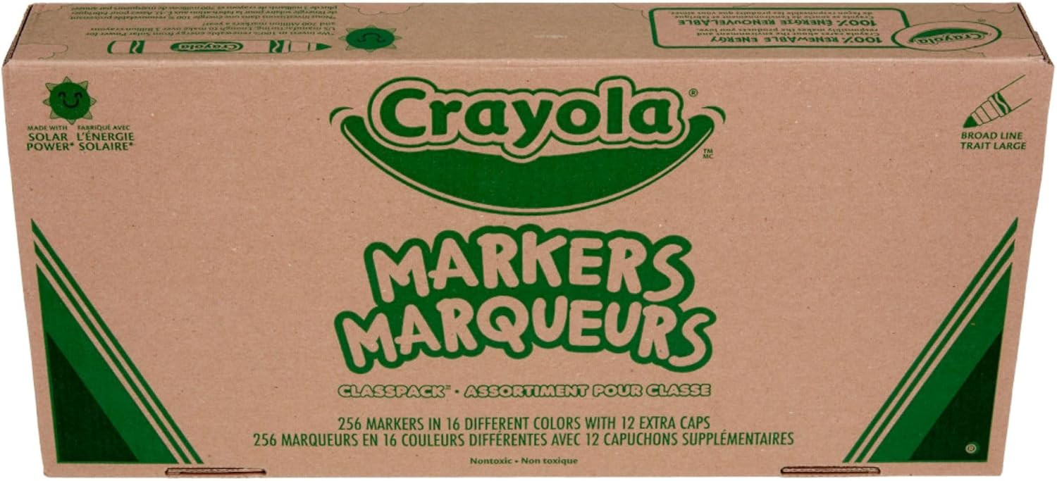 Crayola Broad Line Markers Classpack for Classroom Art Supplies