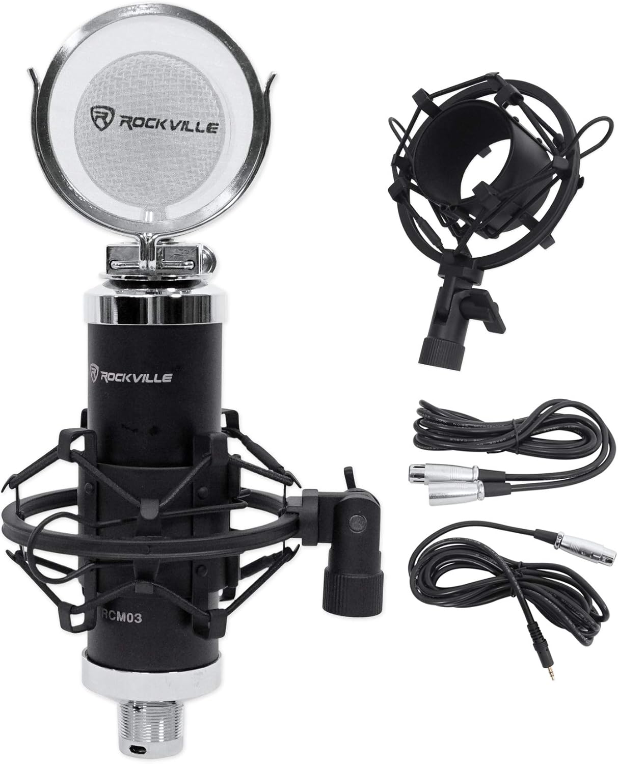Rockville RCM03 Pro Studio Condenser Microphone for Clear Audio