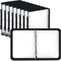 Zipper Binders 8 Pack with 3 Rings - Refillable Clear File Organizer