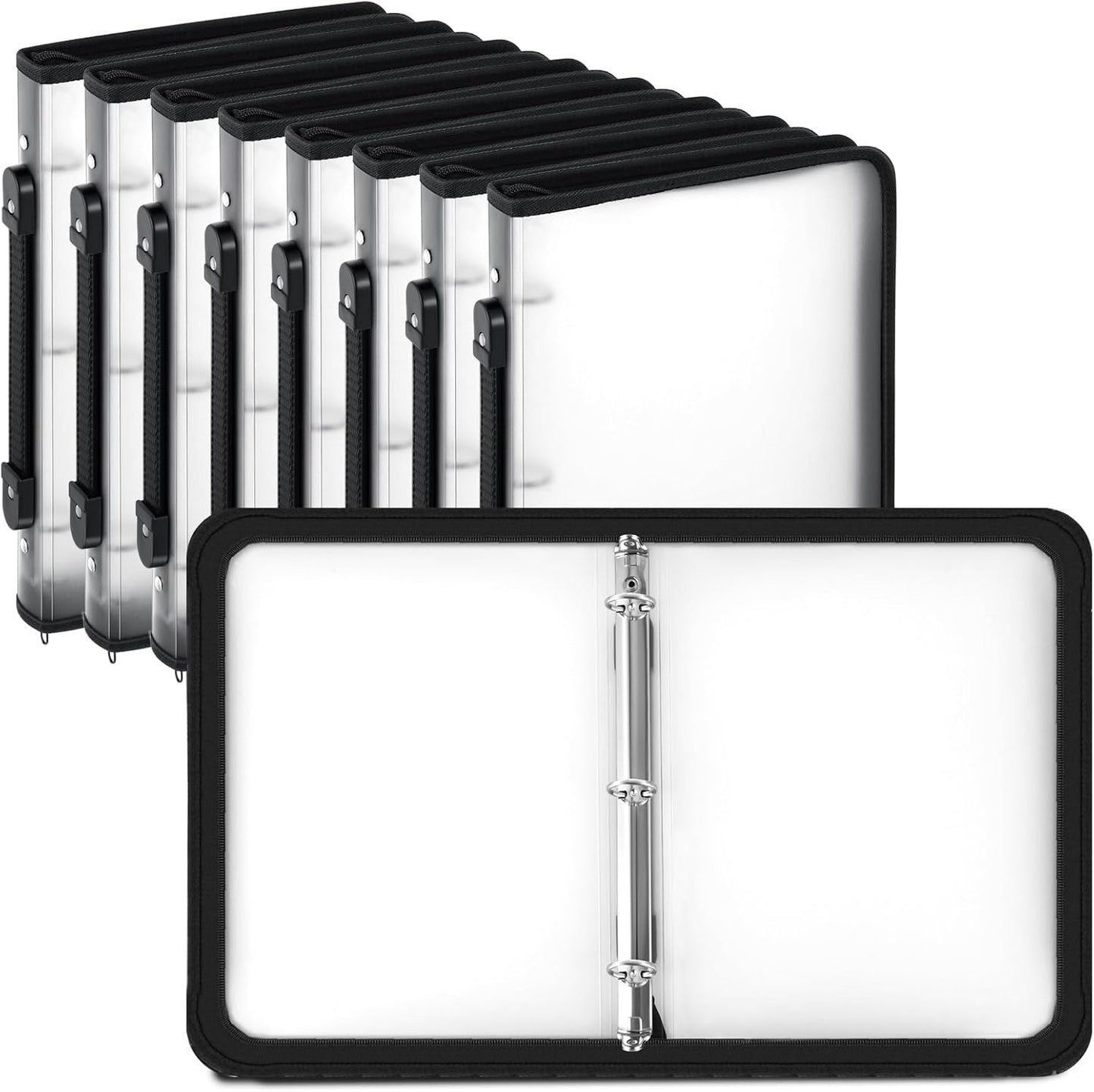 Teling 8 Pcs Zipper Binders for Projects and School Work