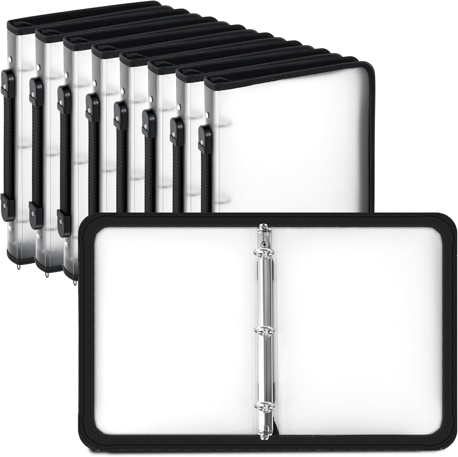 Teling 8 Pcs Zipper Binders for Projects and School Work