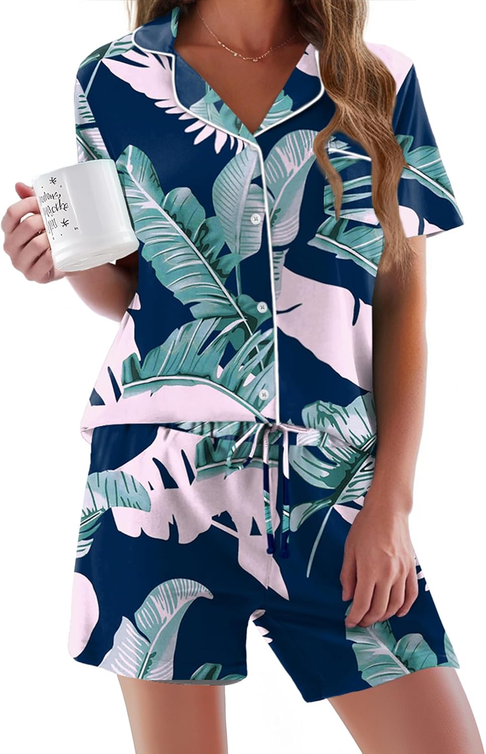 Ekouaer Pajamas Set for Women Soft 2 Piece Lounge Sets