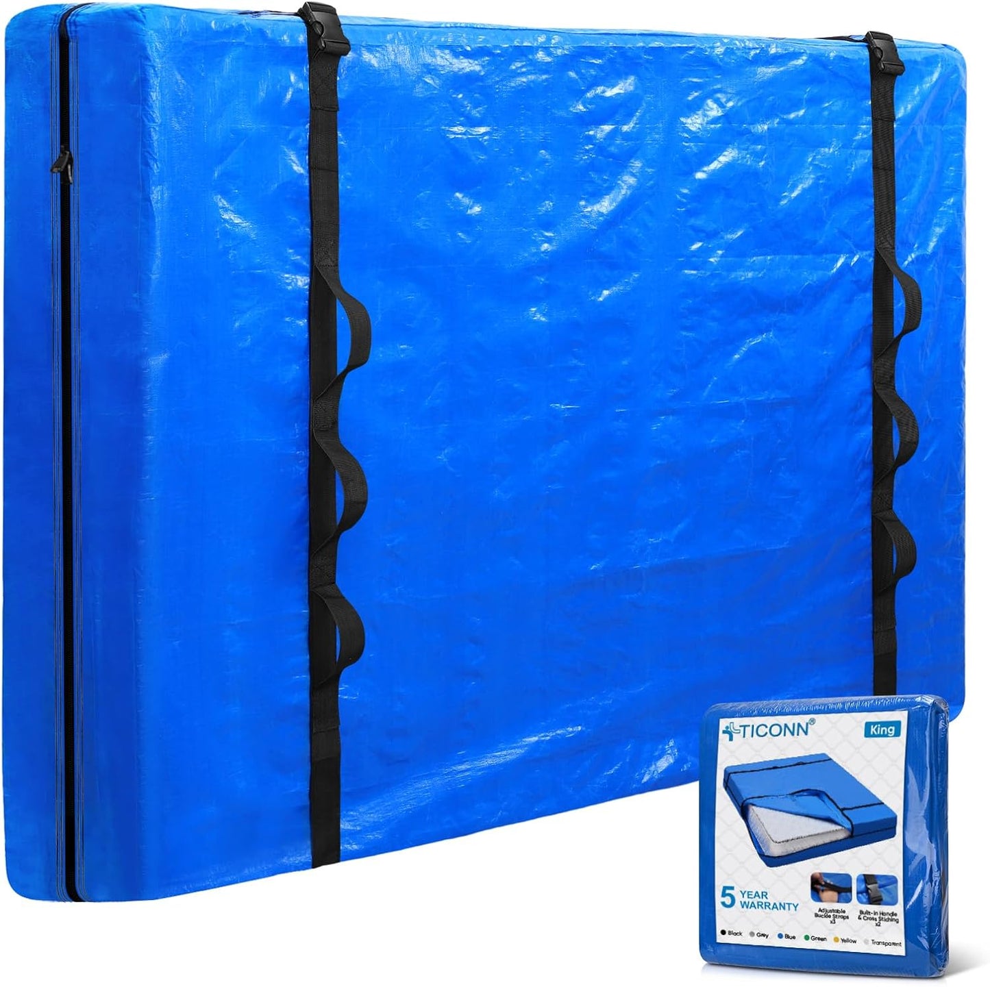 TICONN Heavy Duty King Mattress Bags for Moving and Storage