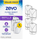 Zevo Flying Insect Trap Refill Cartridges - 4 Pack for Home Use