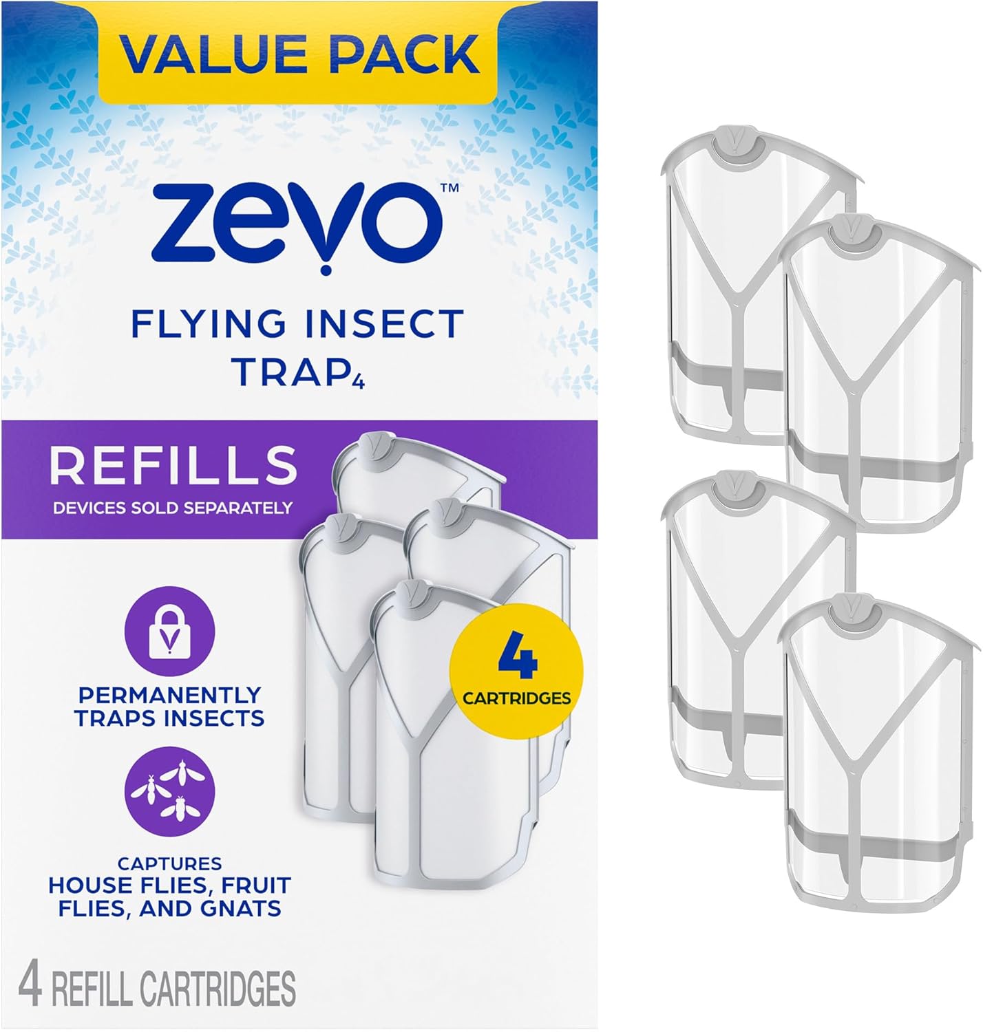 Zevo Flying Insect Trap Refill Cartridges for Home Protection