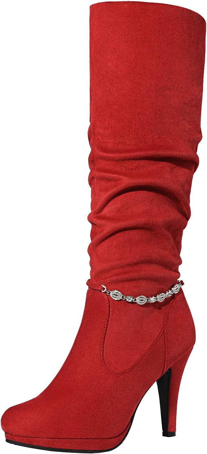 DREAM PAIRS Women's Knee High Platform Heel Boots for Style