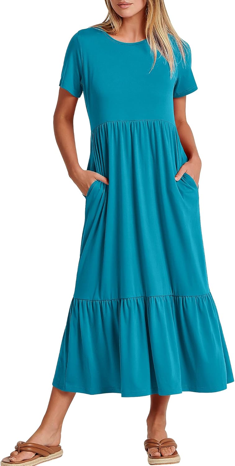ANRABESS Womens Summer Casual Maxi Dress for Beach Travel