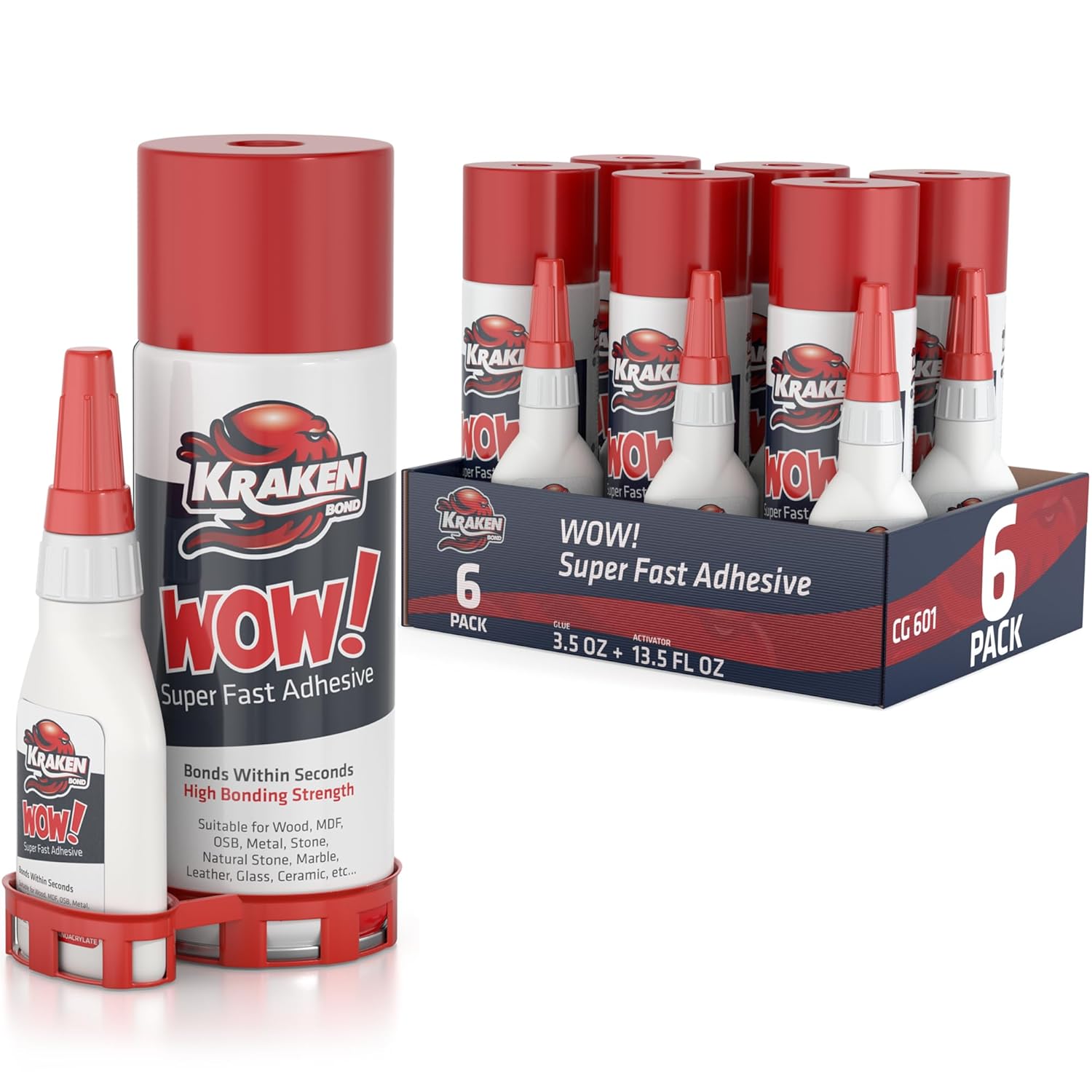 Kraken Bond CA Glue with Activator for Fast Woodworking Projects