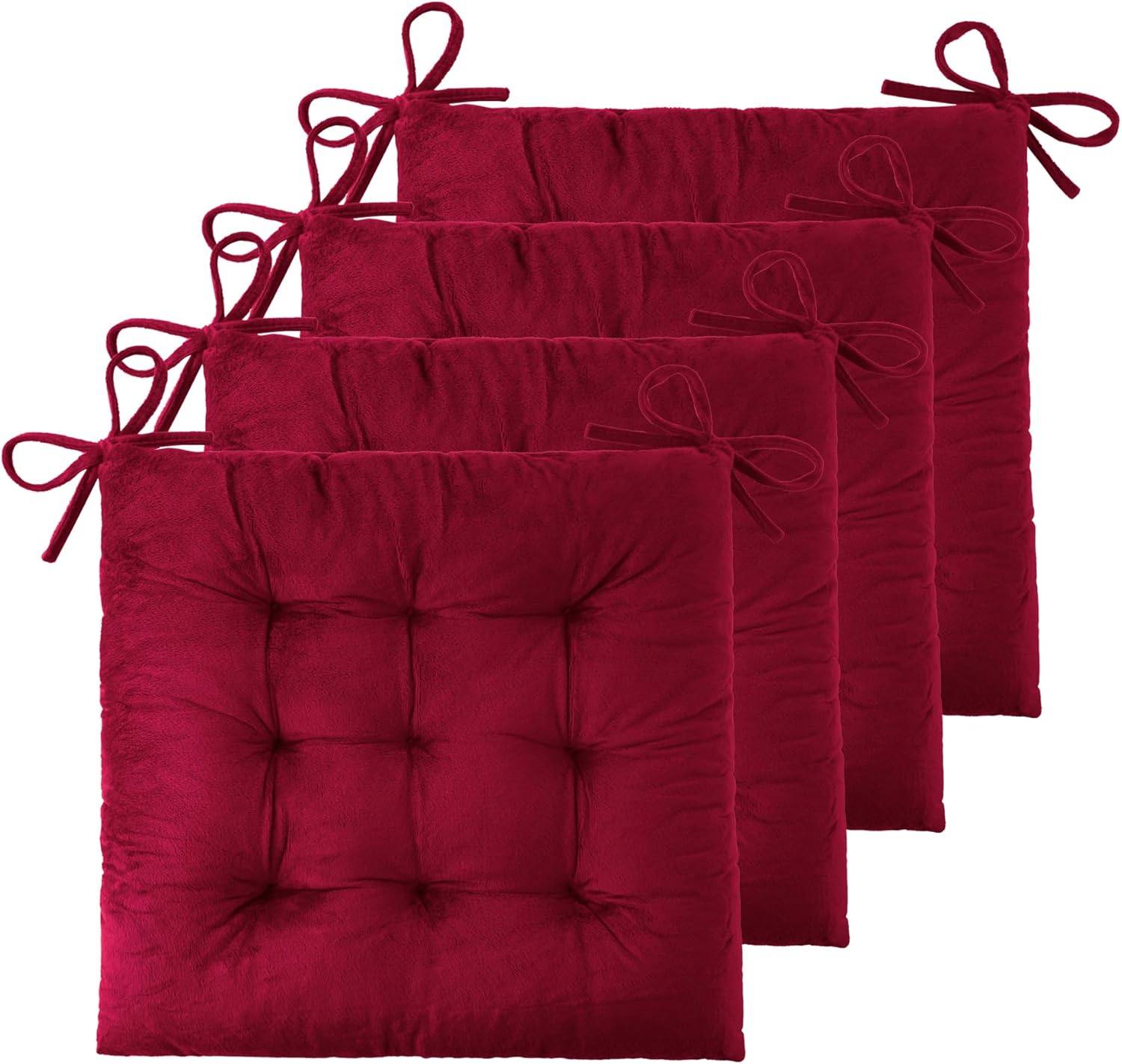ELFJOY Set of 4 Square Chair Pads for Comfort and Style