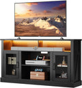 WLIVE TV Stand for 65 Inch TV - Tall Mid Century Media Console