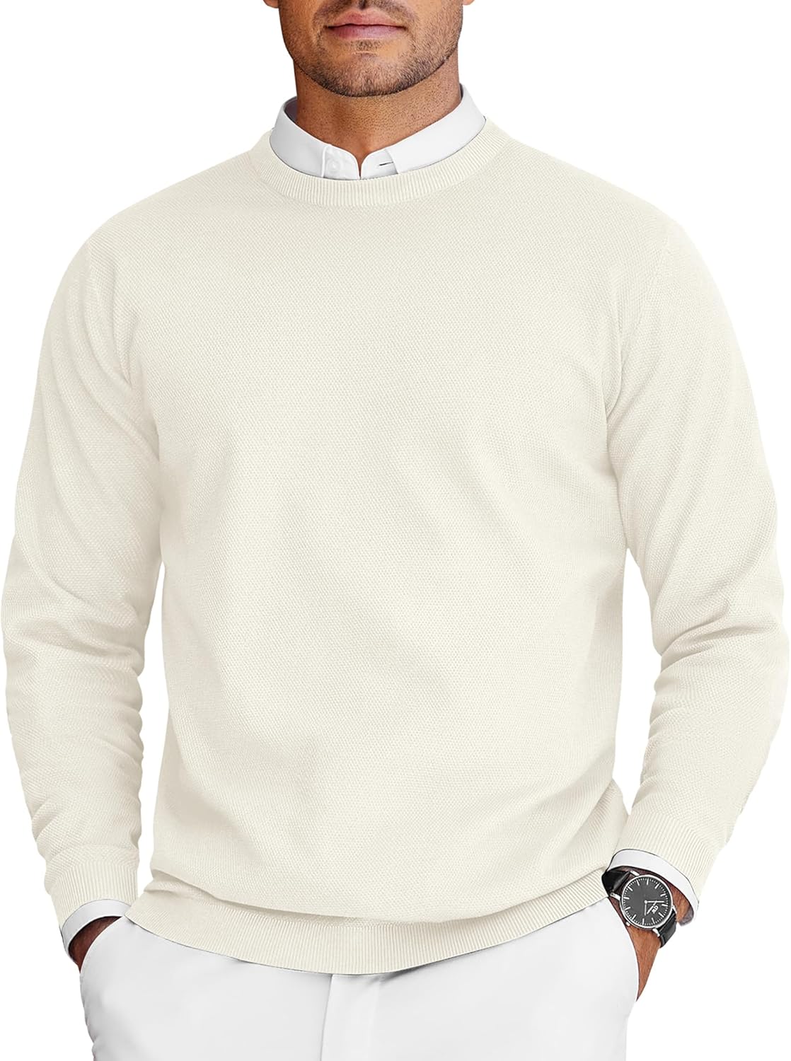 COOFANDY Mens Crew Neck Sweaters for Stylish Fall Fashion