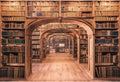Vintage Wooden Bookshelf Backdrop 10x8ft Retro College Library - Photo