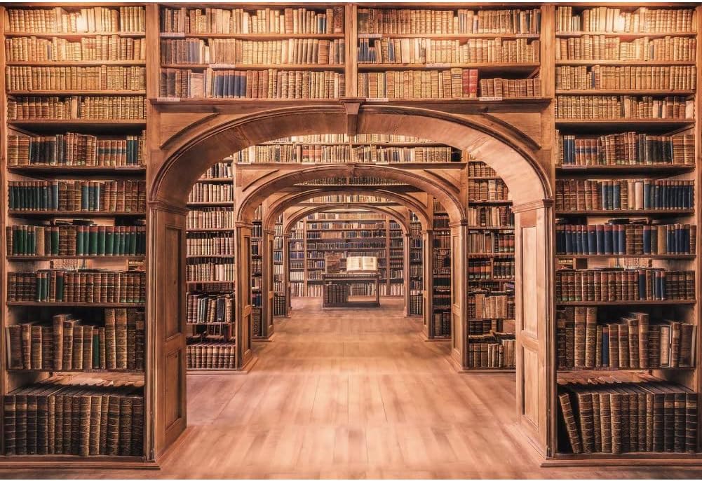 Vintage Wooden Bookshelf Backdrop for Graduation and Parties