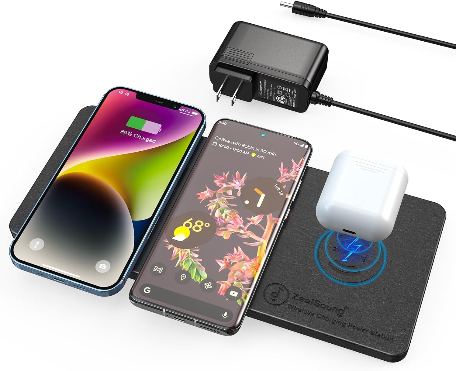 ZealSound Triple Wireless Charger for 3 Devices