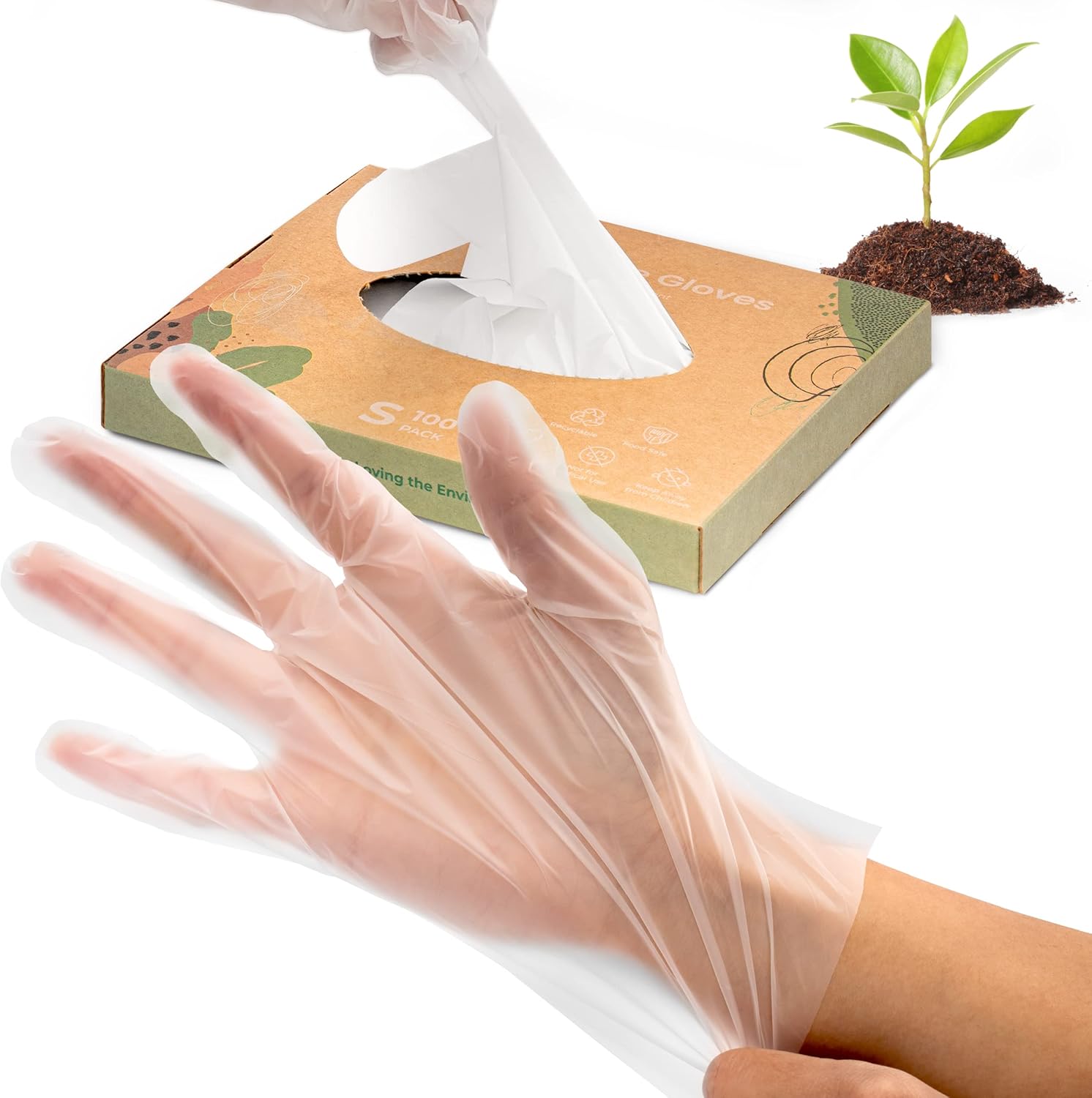 Compostable Food Prep Gloves - Eco-Friendly Cooking Essential