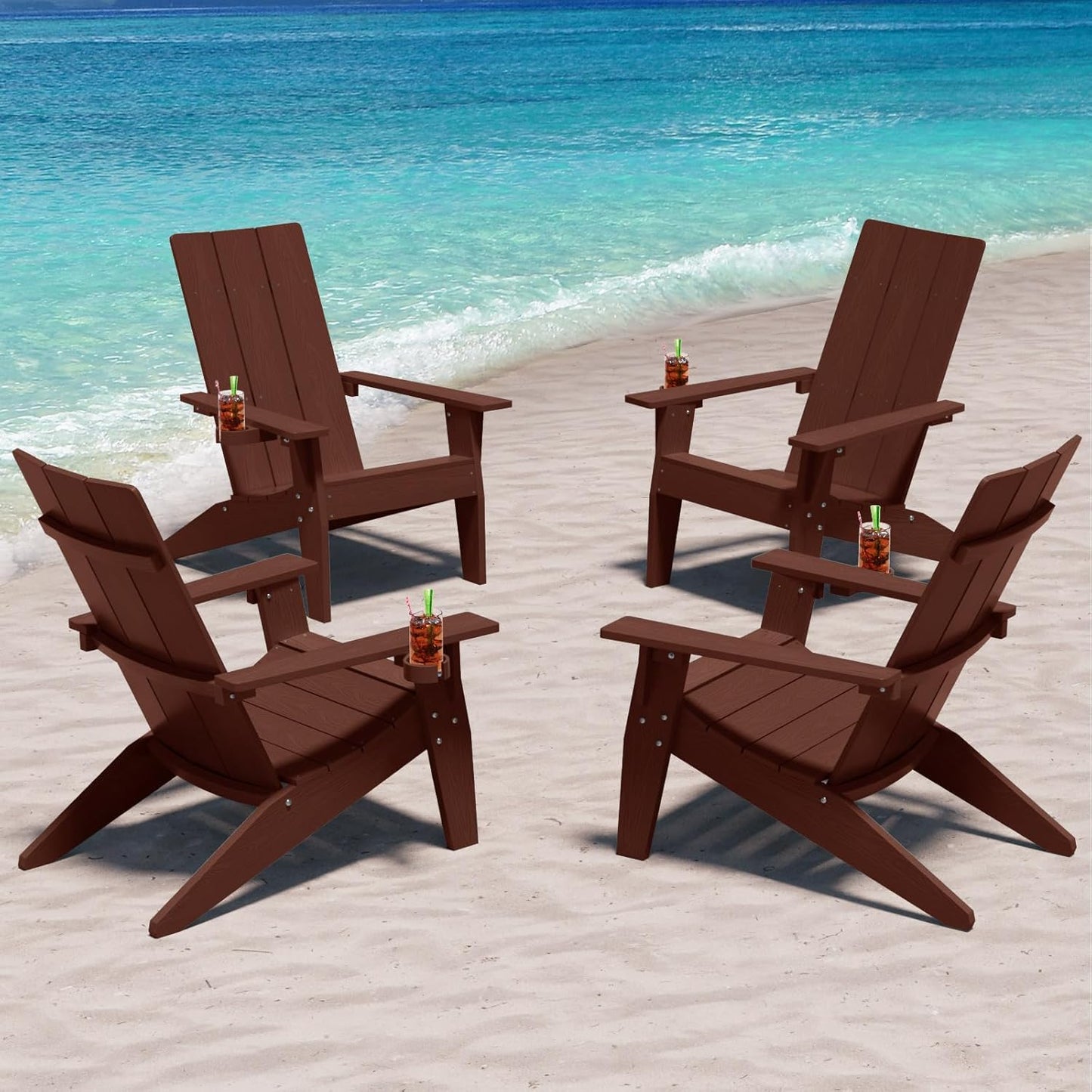 MXIMU Adirondack Chair Set of 4 for Outdoor Relaxation