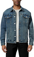 Men's Slim Fit Vintage Blue Denim Jacket - Stretch Lightweight