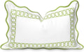 Coastal Scalloped Lumbar Pillow Cover for Indoor Outdoor Use