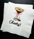 Set of 25 Espresso Martini Cocktail Napkins - Pink Bow Elegance