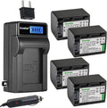 Kastar 4-Pack NP-FH70 Battery and LCD AC Charger - Reliable Power Kit