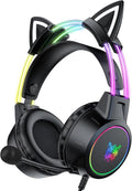 Lightweight Gaming Headset with Detachable Cat Ears - Cute RGB Stereo