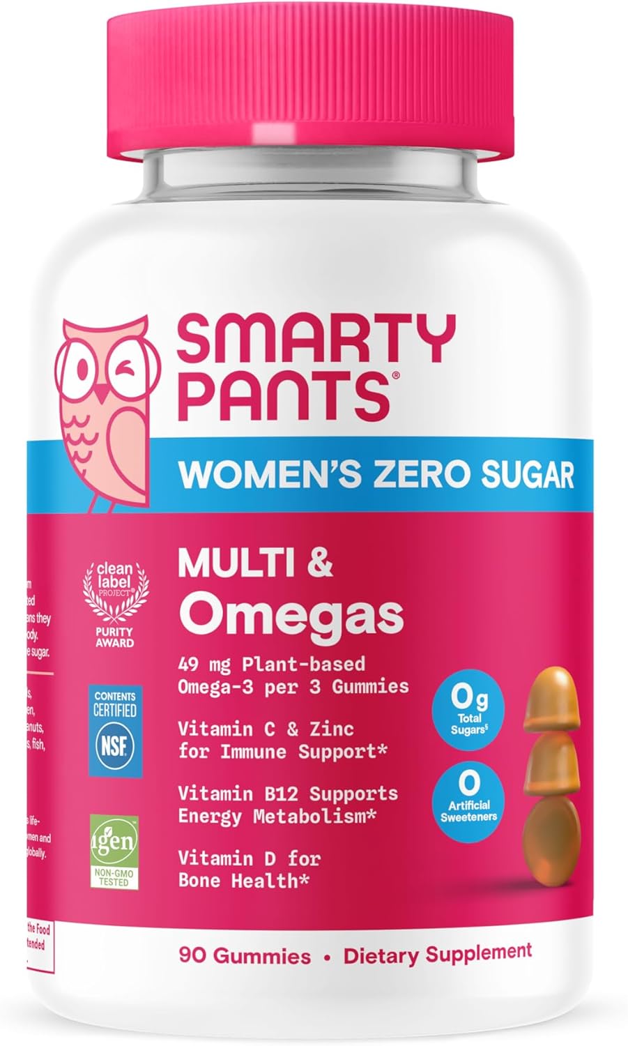 SmartyPants Zero Sugar Womens Multivitamin Gummies for Health