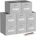 11 Inch Fabric Storage Cubes 8 Pack - Foldable Cube Organizer Bins