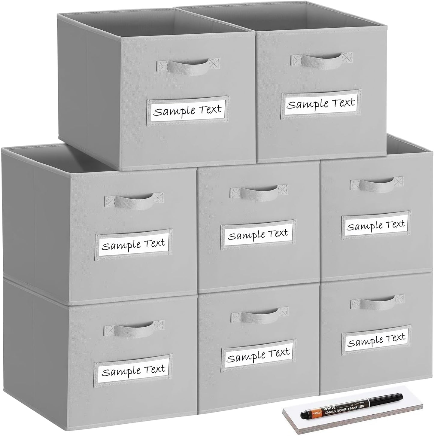 artsdi Fabric Storage Cubes 11 Inch - 8 Pack Organizer Bins
